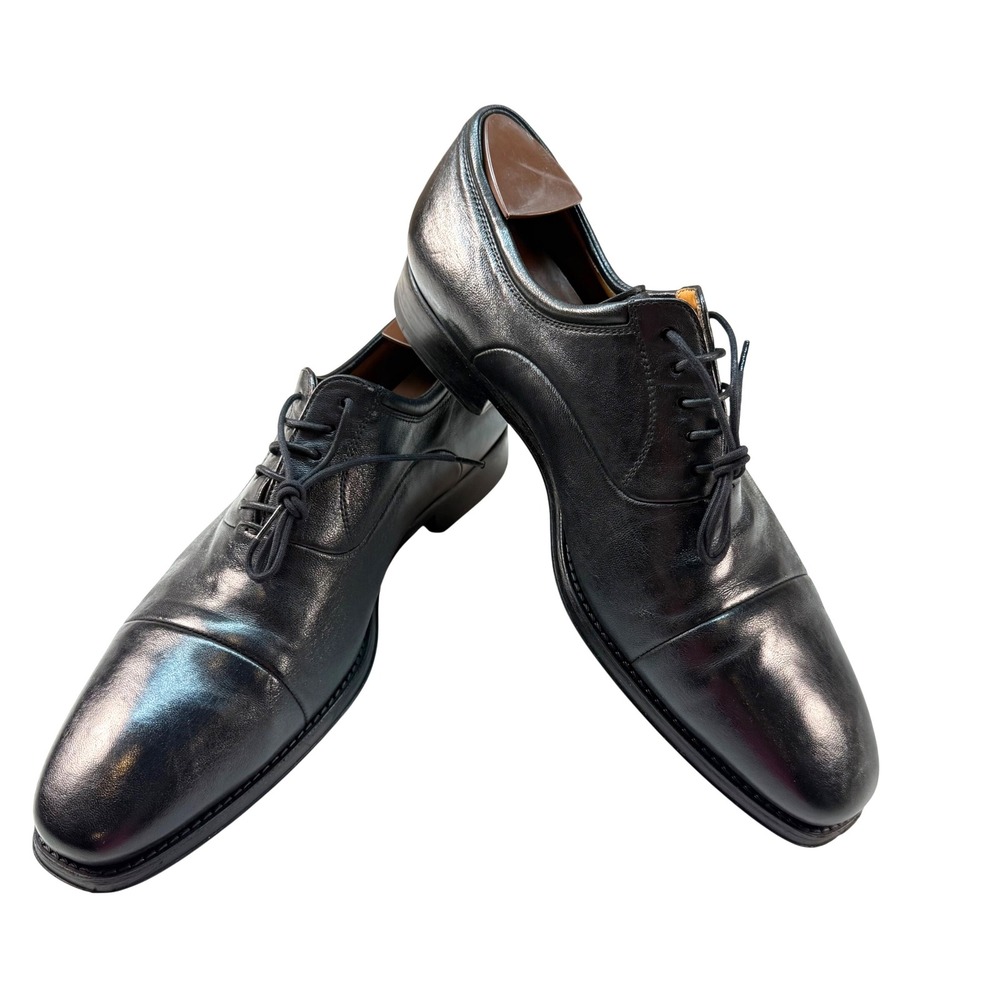 Magnanni Shiny Black Leather Derbys